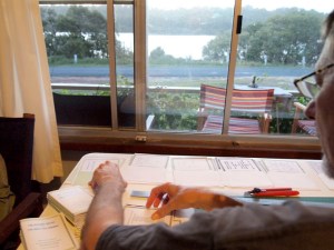 Doug collates the book @ Wooli Research & Study Centre